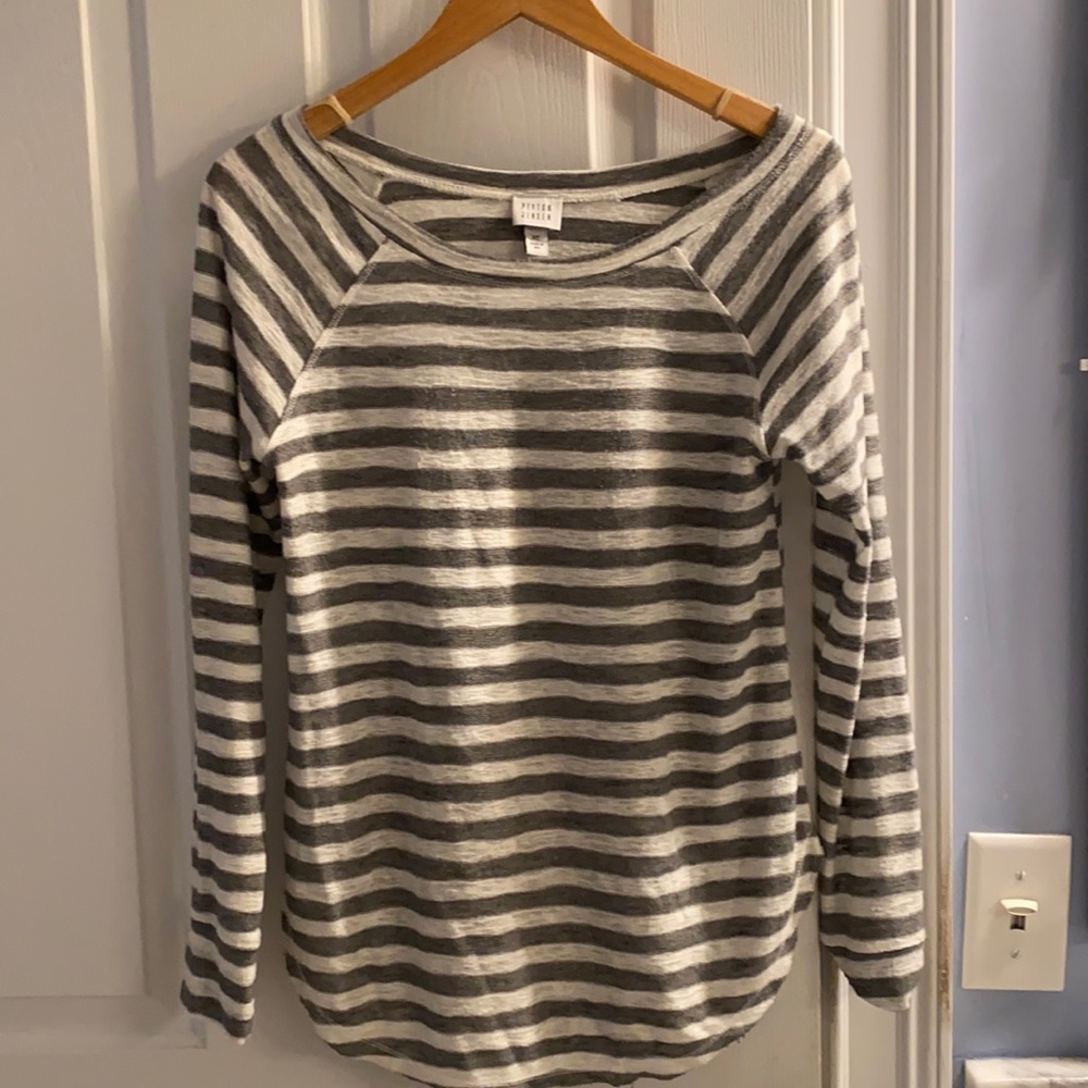 Peyton Jensen strip thin shirt. Great layering piece